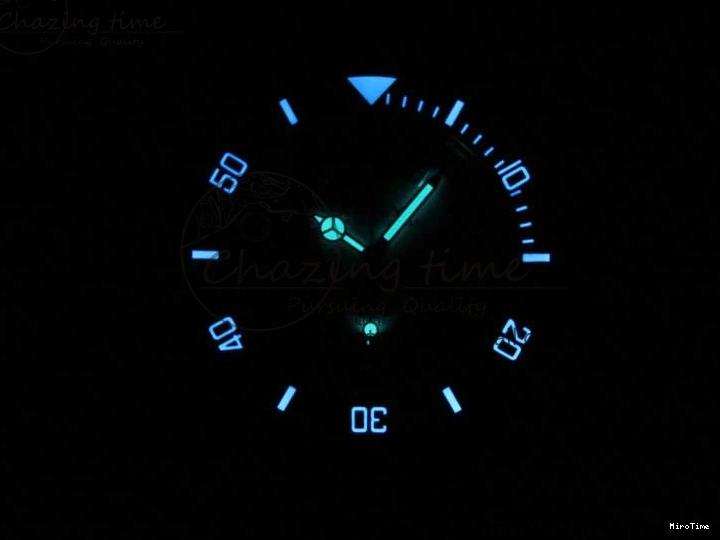 MiroTime 1227 Submariner 40mm Black Ceramic 5GF Best Edition Blue Candy Dial on Black Rubber Strap SA FashionForward 2473